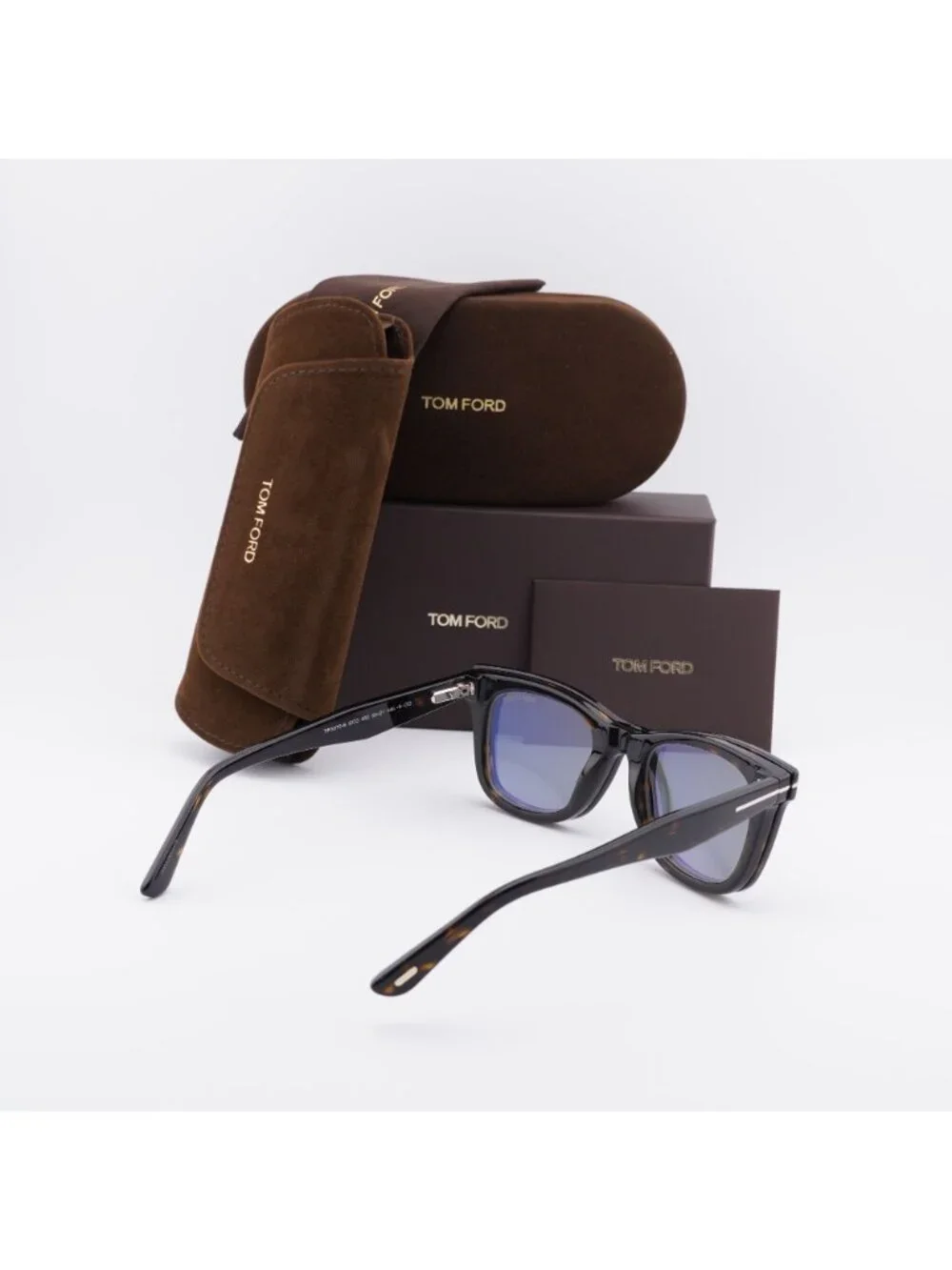Tom Ford FT5970-B 052 Eyeglasses Havana 50mm Square Frame, Clip-On Creen